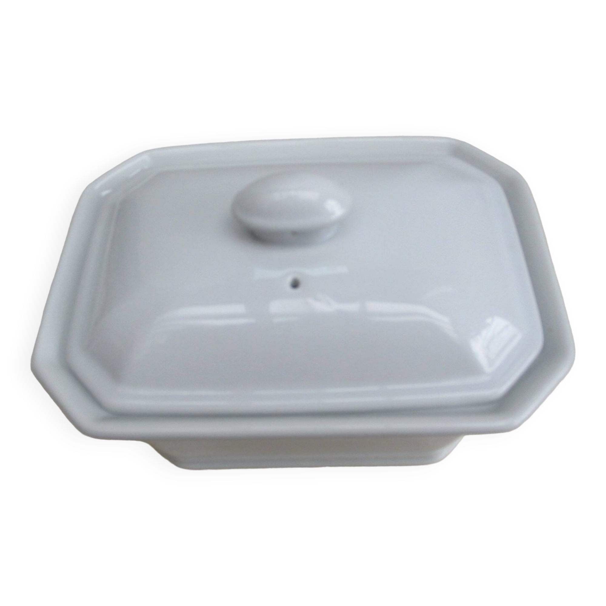 Fired white porcelain terrine