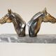 Art deco bookends (1920-1930) horse riding in marble and brass