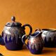 Teapot, milk jug and sugar bowl Lacheny Saint-Amand