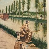 Painting from the 1900s, glass frame