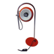 Eyeball space age orange desk or bedside lamp on an arc base