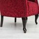 1950s, pair of two Danish lounge chairs, red cotton/wool fabric, beech wood.