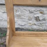 Wooden wall shelf and hooks