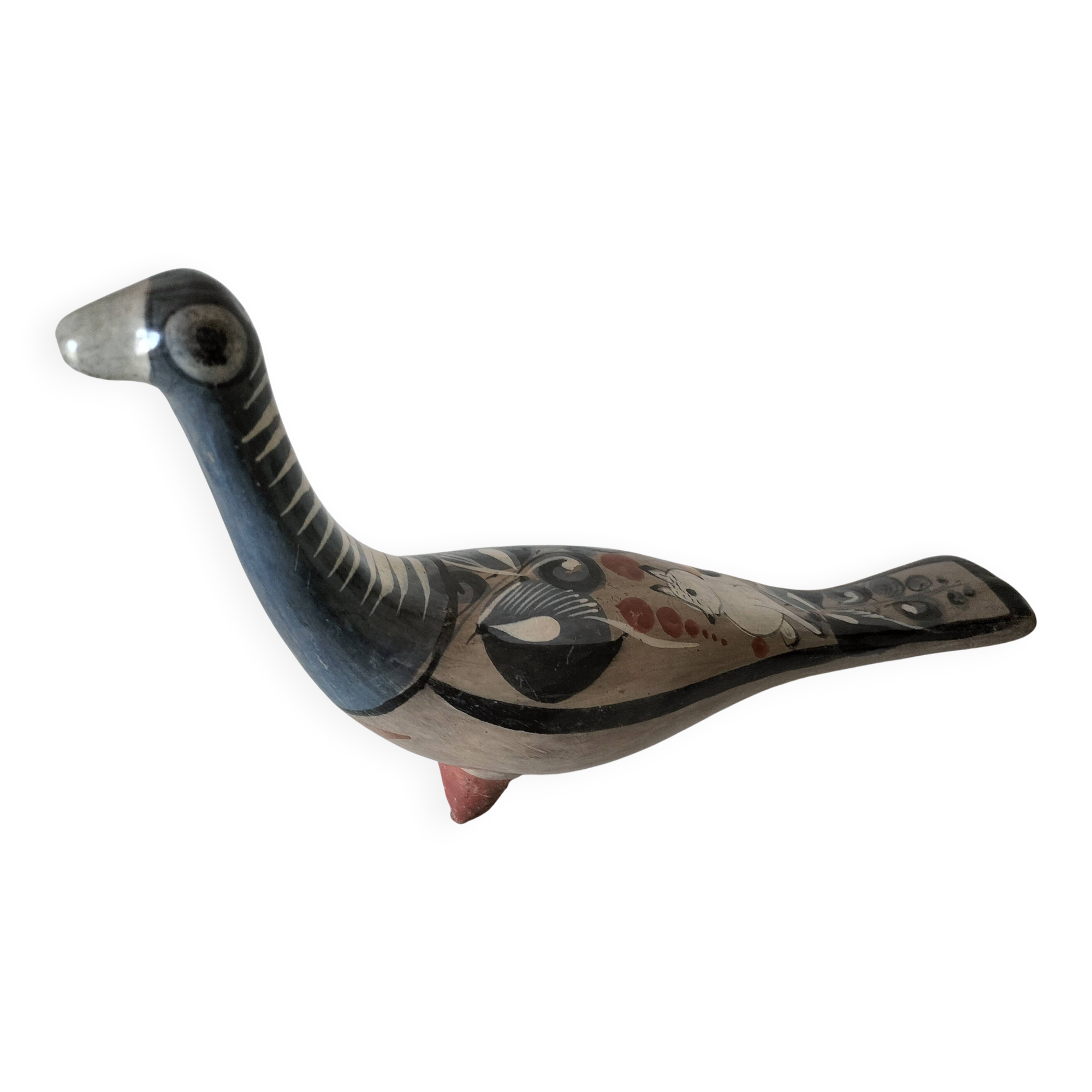 Ceramic dove from Mexico – Decorated with nahual cat