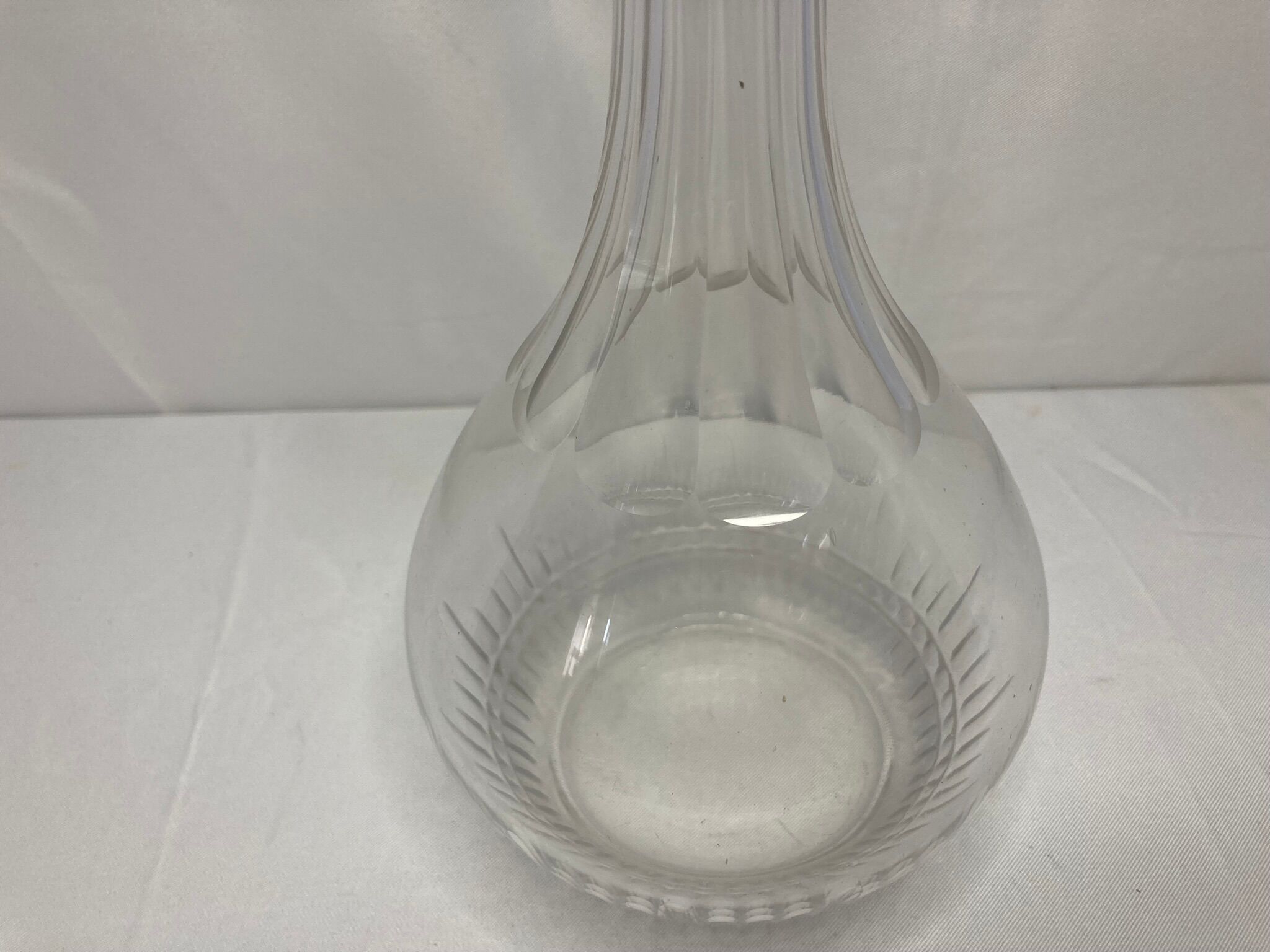 2211785 Old crystal decanter cap facets XXth