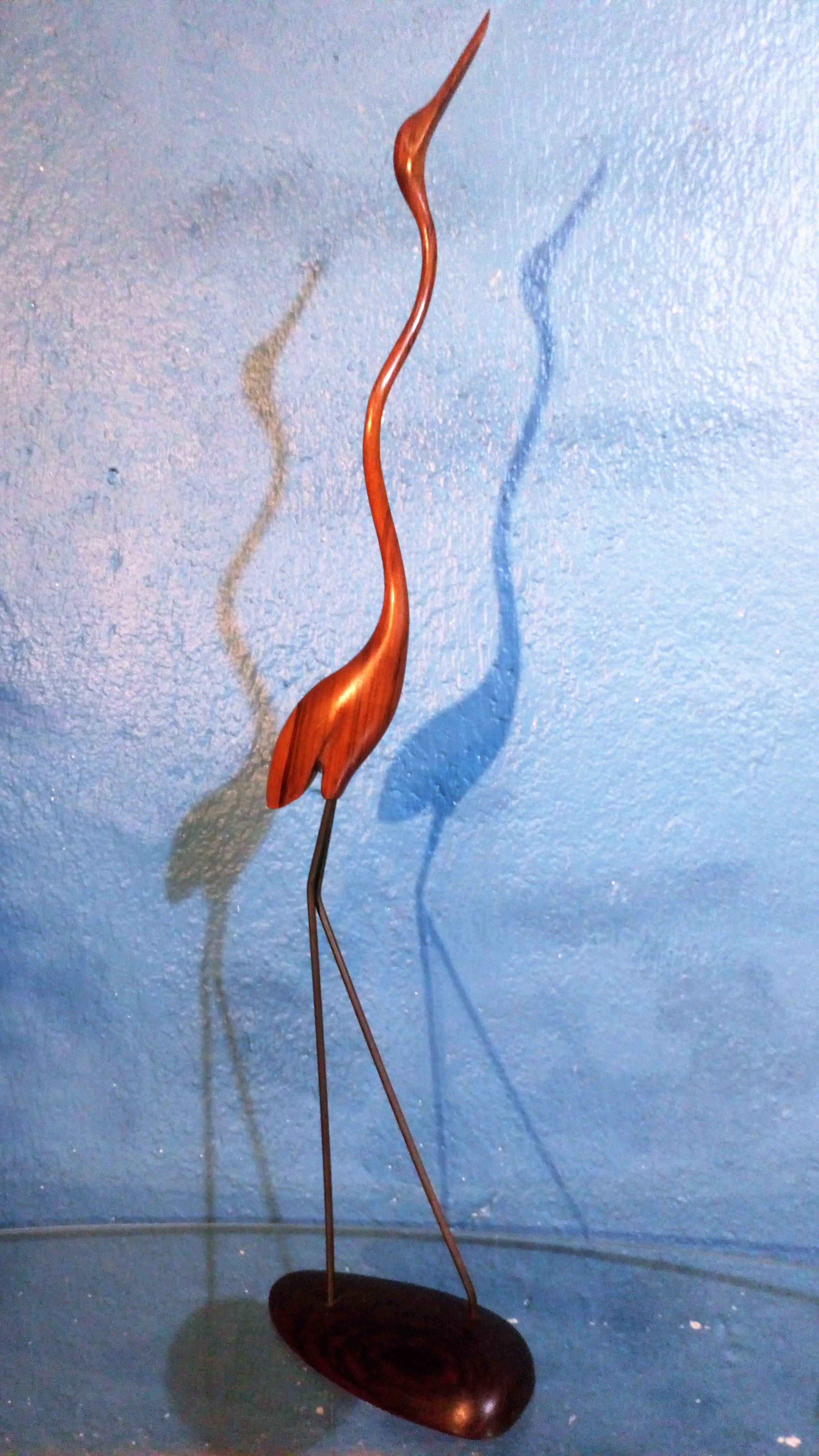 Rosewood statuette "Heron" 1960s