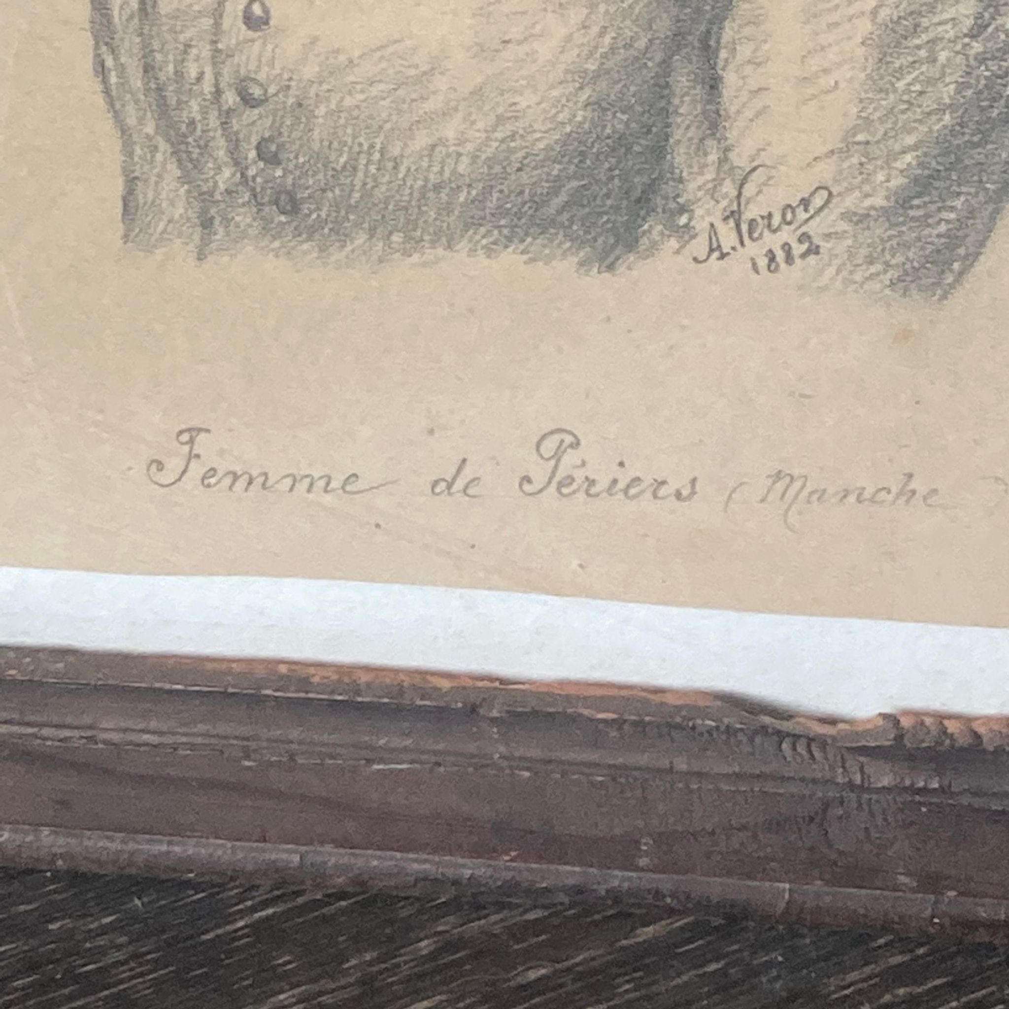 Pencil drawing of a Norman woman by Alexandre René Veron