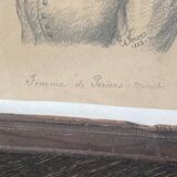 Pencil drawing of a Norman woman by Alexandre René Veron