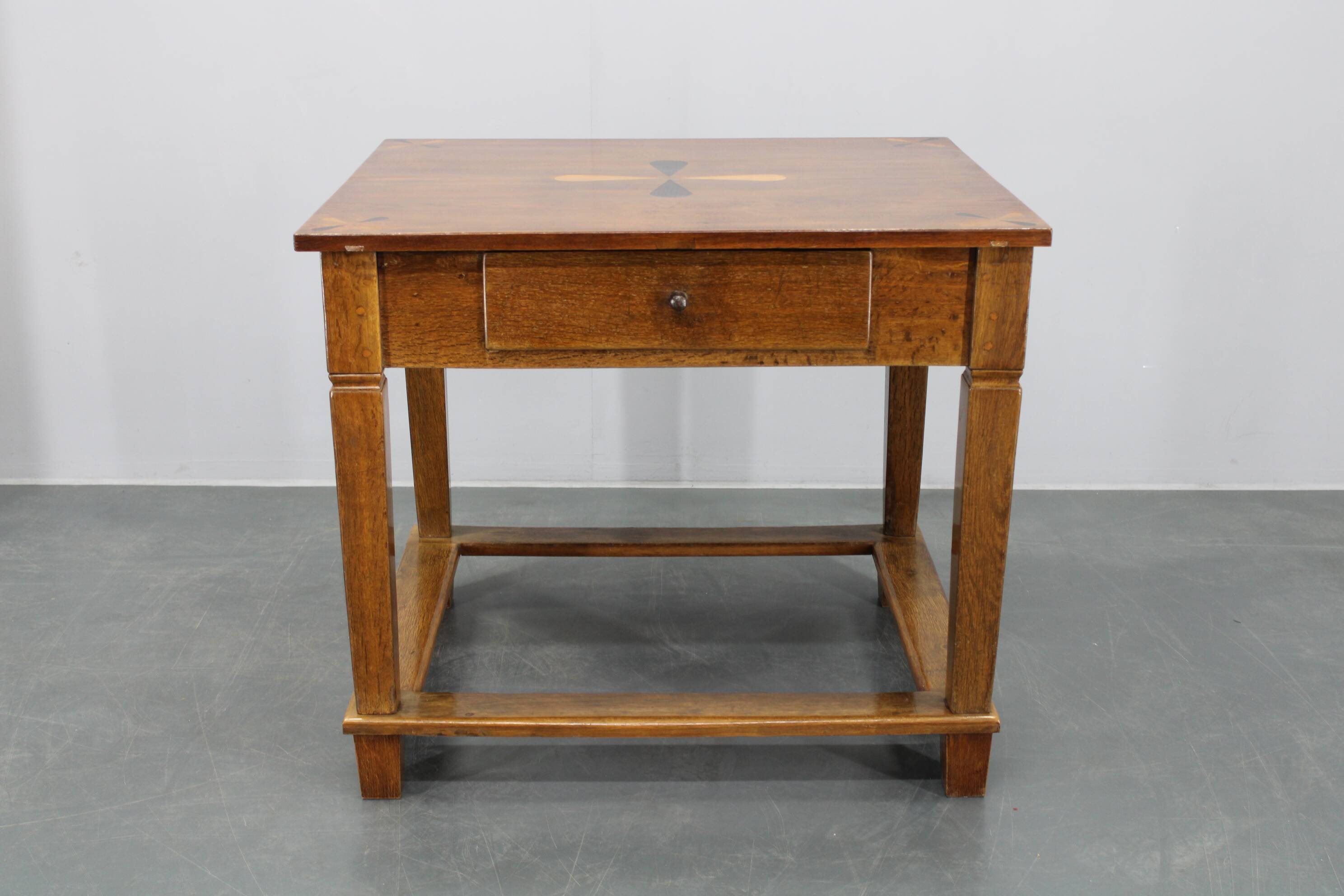 1930s Restored Antique Oak Table, Czechoslovakia