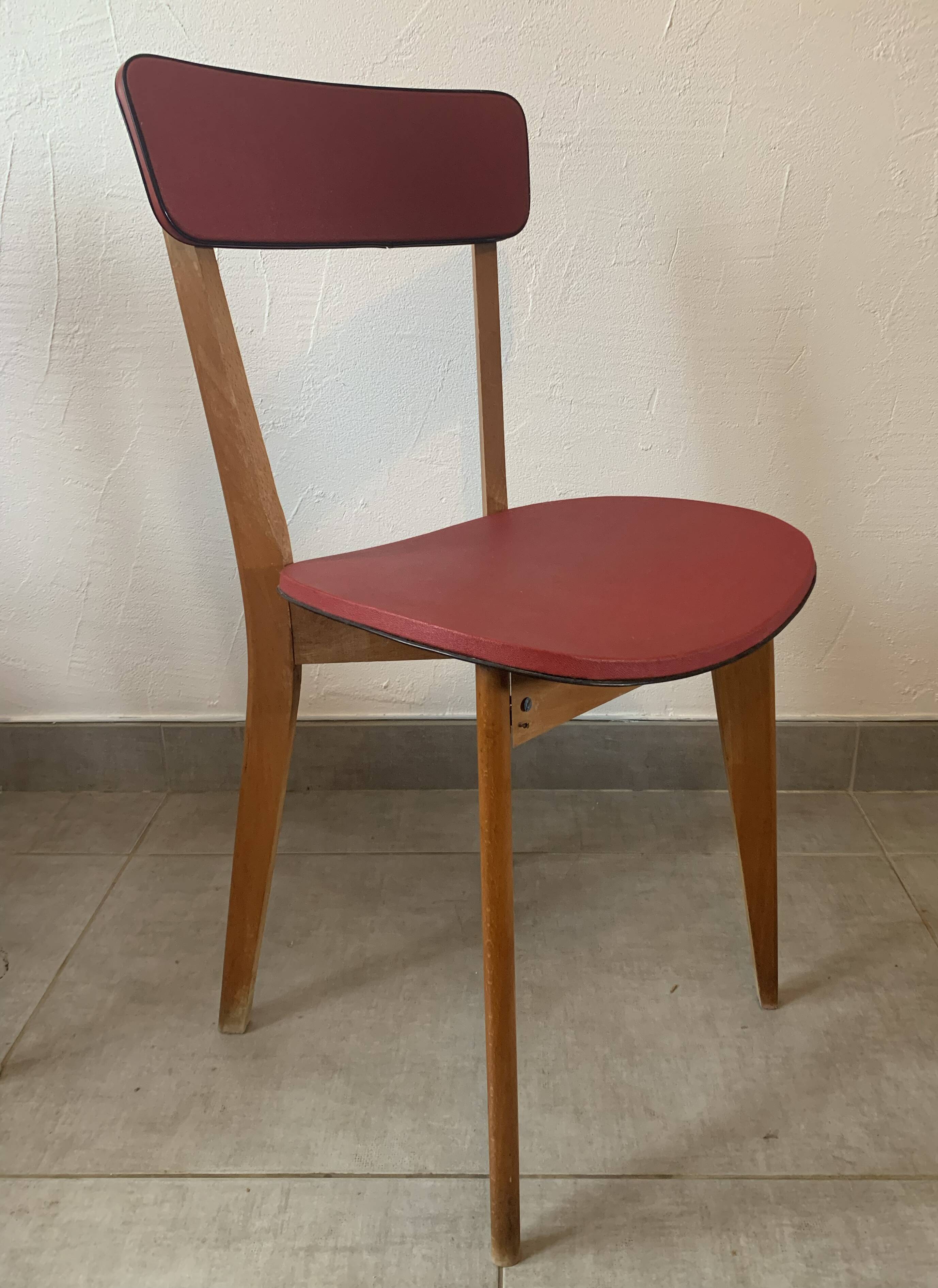 Set de 4 chaises bistrot vintage, années 50 (Taille adulte)