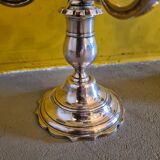 Set Of Silver Plated 3 Light Candlesticks, 2nd Half 20th Century