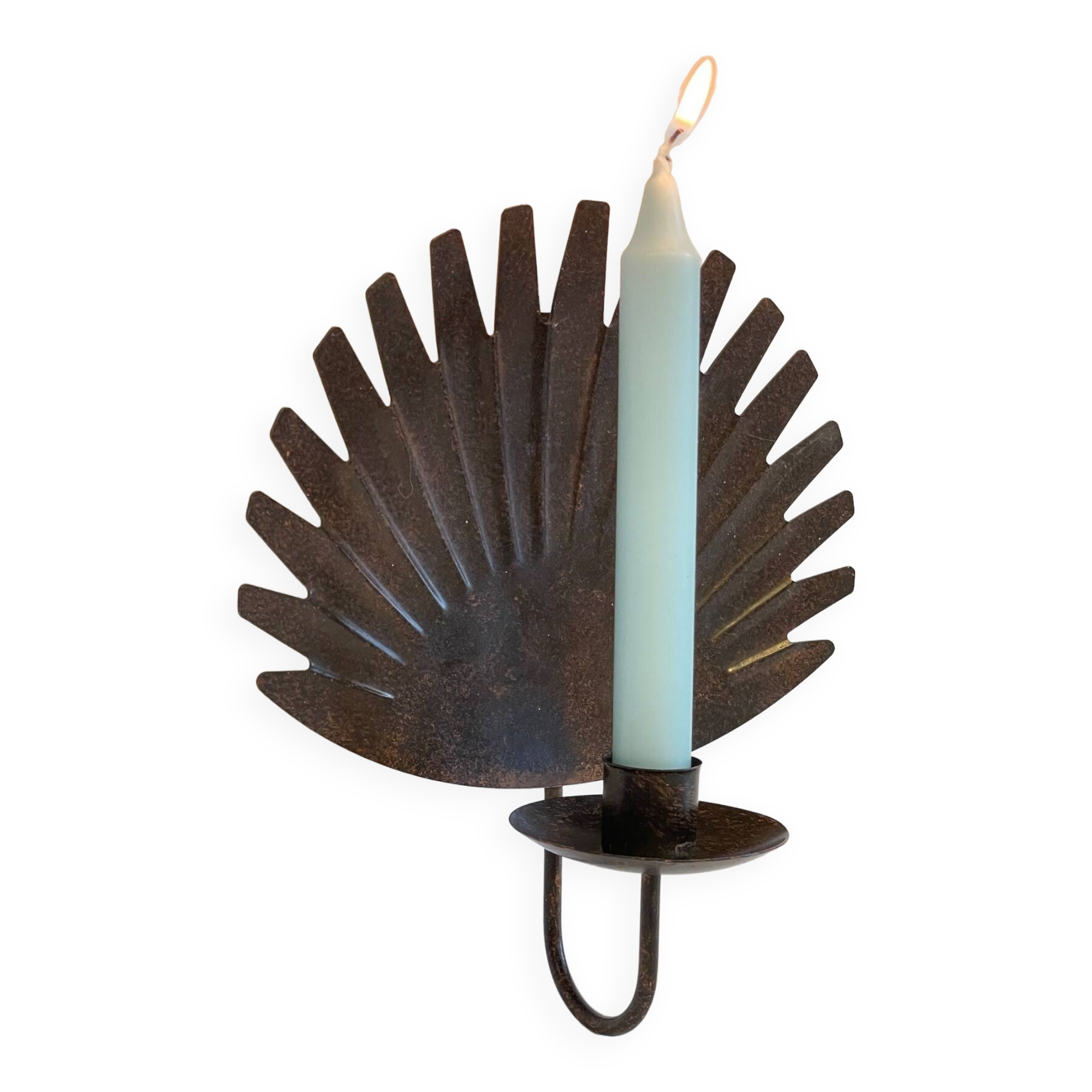 Brown patina wall candle holder