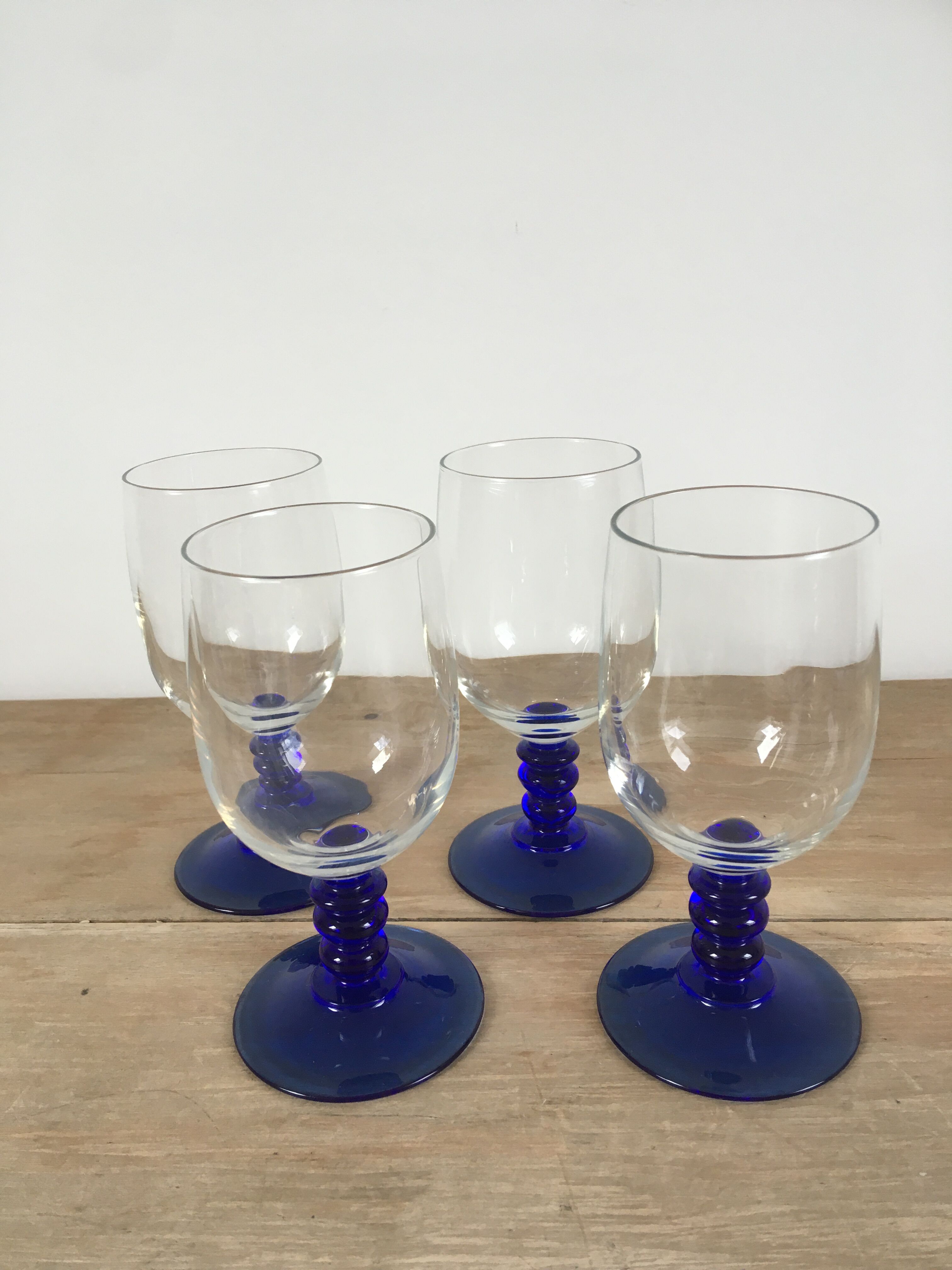 Vintage blue foot glasses