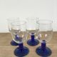 Verres à pied vintage bleu