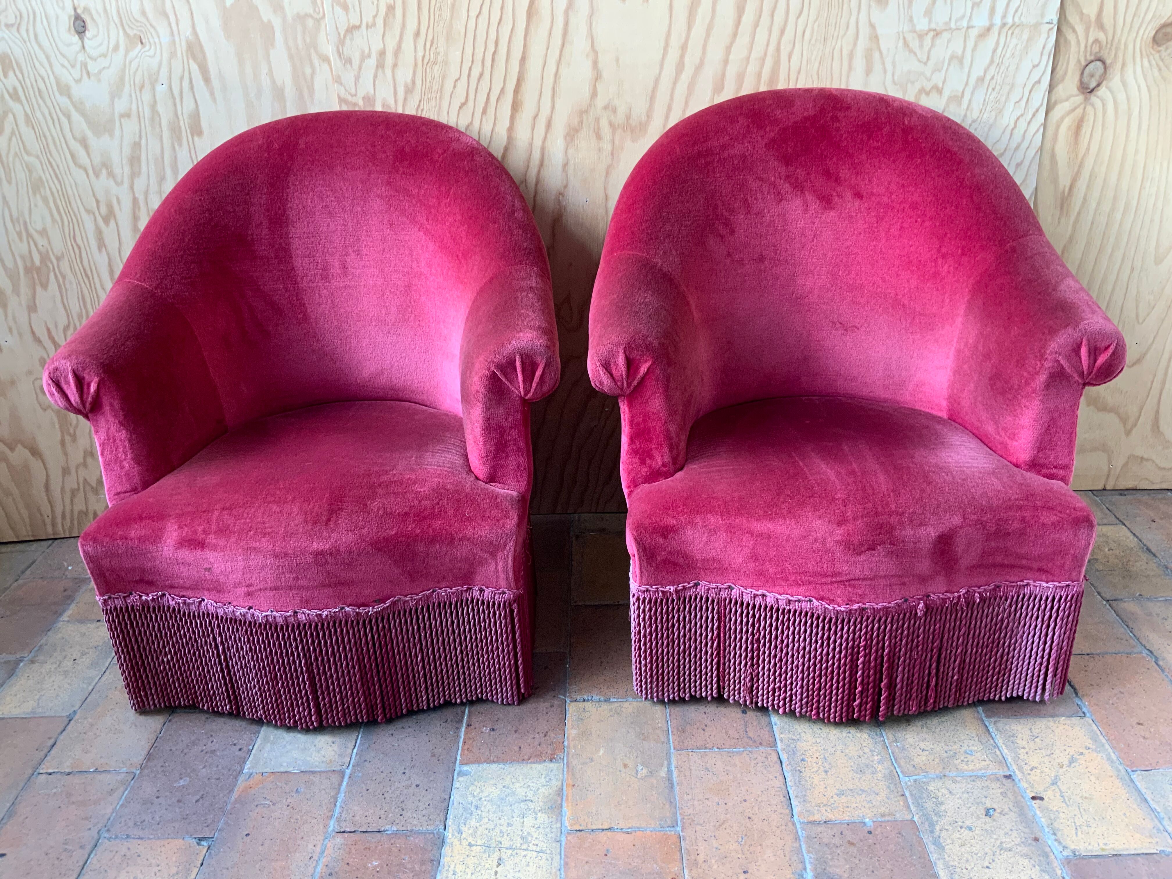Pair of toad armchairs