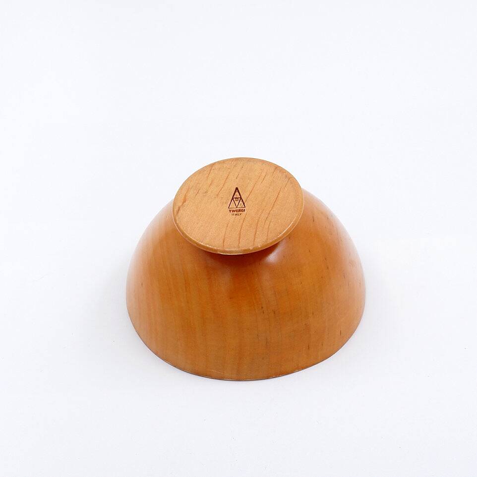 Massimo Iosa Ghini Twergi for Alessi Postmodern Wooden Bowl Memphis Style