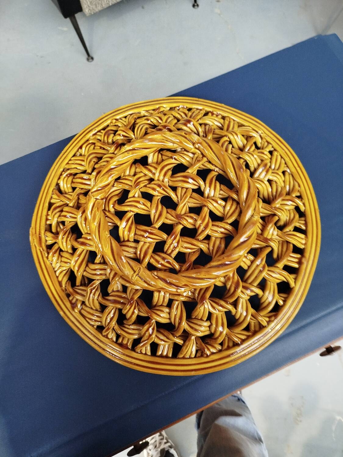 Vintage ceramic fruit basket