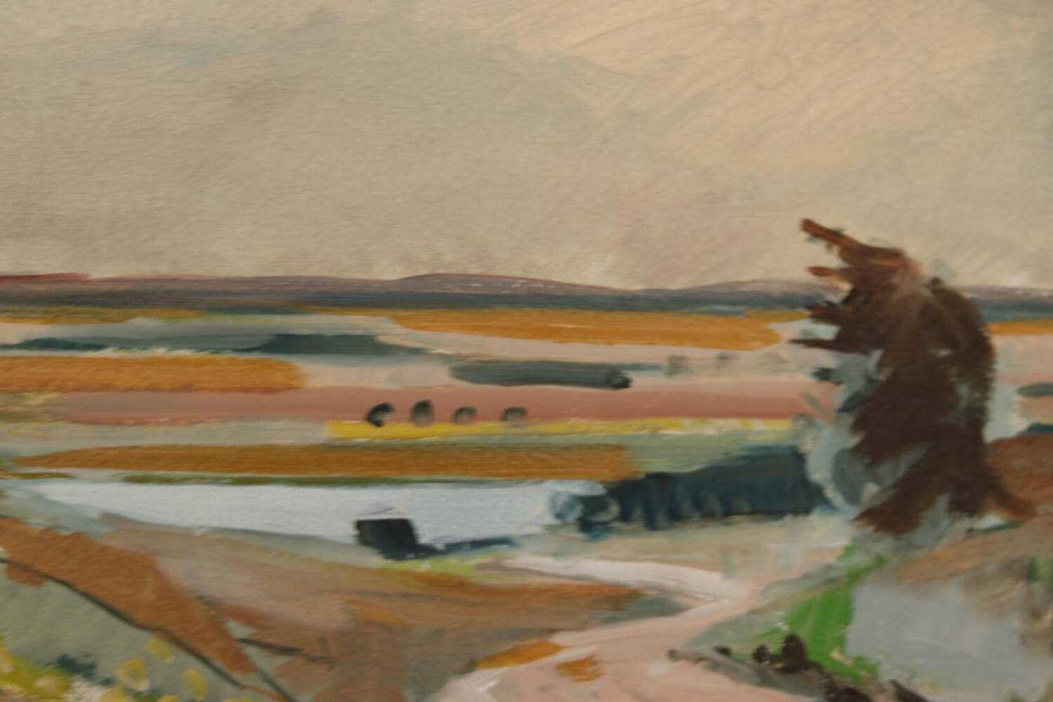 Huile sur toile suédoise – “Paysage” par Budde Nielsen – Signée et encadrée