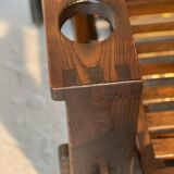 Wooden armchair with ottoman 1965