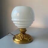 Old table lamp in brass and glass from Clichy