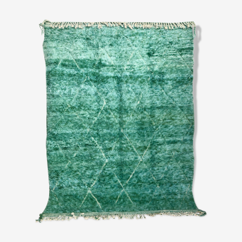 Tapis berbère marocain Beni Ouarain vert émeraude 2,73x2,13m