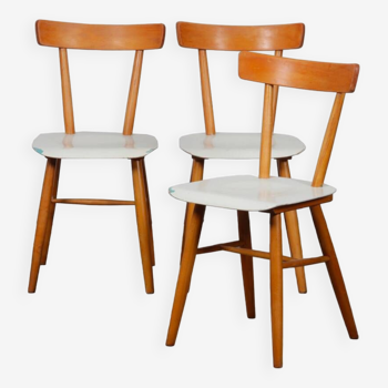 Set of 3 vintage chairs published by Ton, 1960