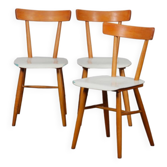 Set of 3 vintage chairs published by Ton, 1960