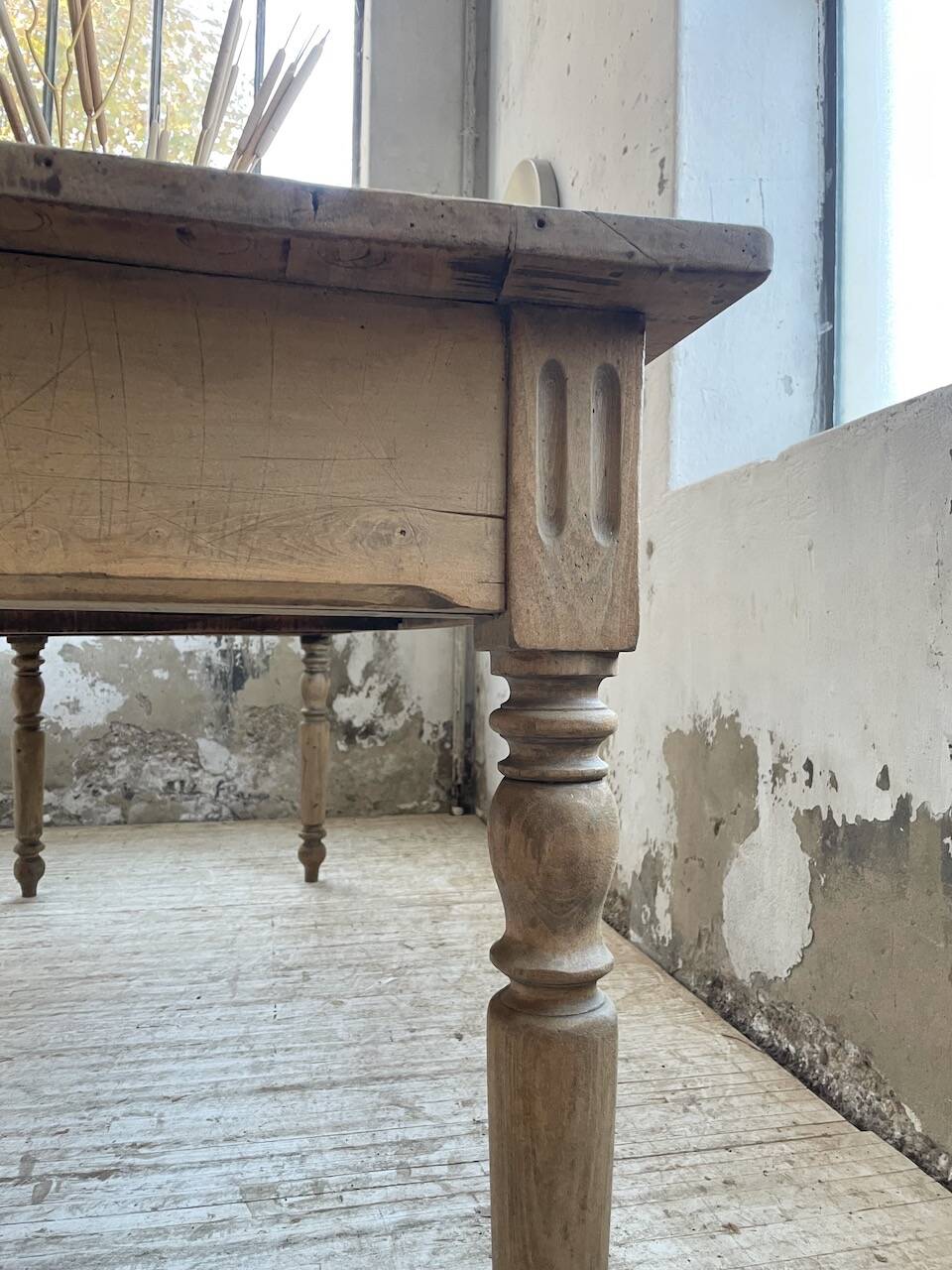 2m walnut drapery farmhouse table