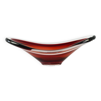 Ruby platter, Murano glass, Italian design, 1960s, made in Italy
