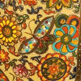 Vase signed Satsuma. Birds/Butterflies/floral patterns on a wild nature background. Gold highlights