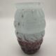 Vase en verre art déco cyan et prune