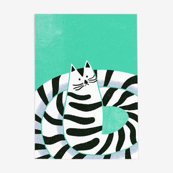 Illustration "cat with neverending tail"