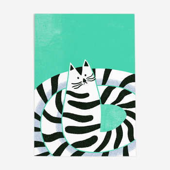 Illustration « chat avec la queue sans fin »
