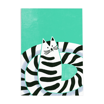 Illustration "cat with neverending tail"