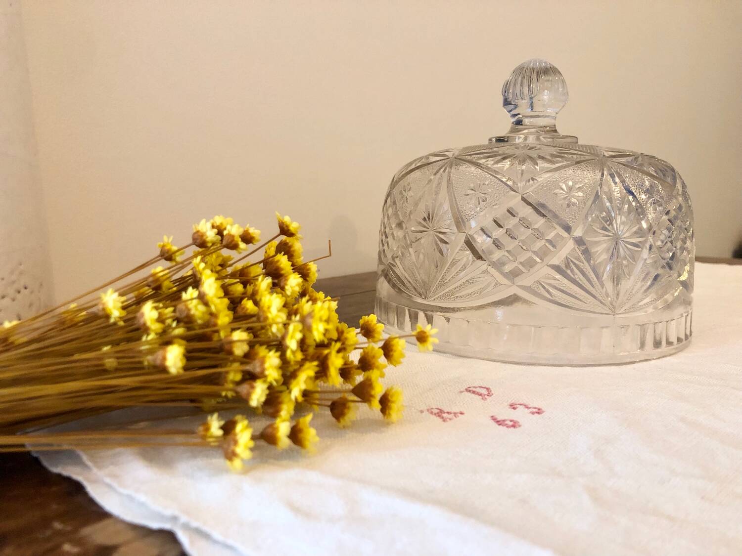 Antique bell jar made of molded glass