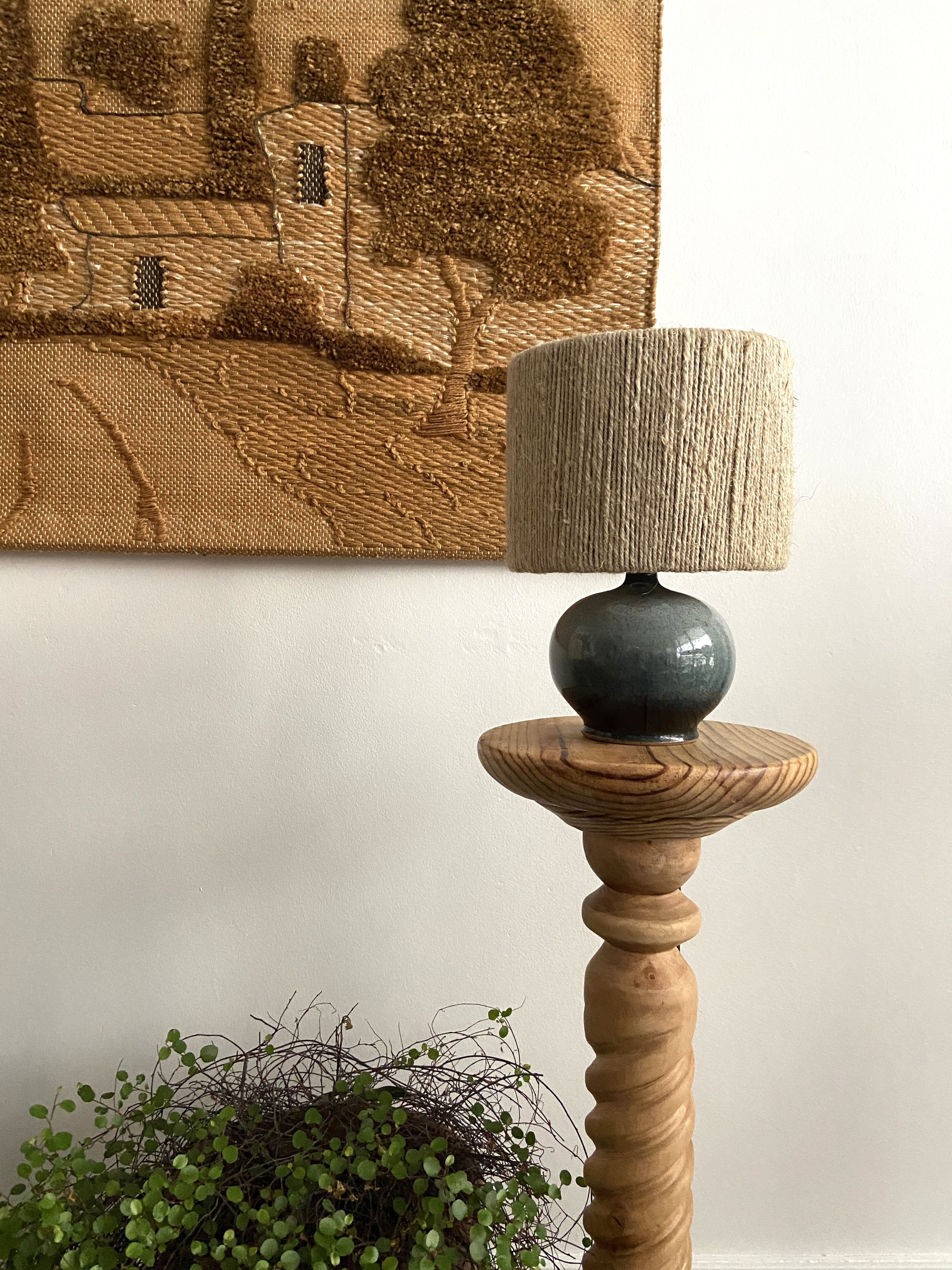 Blue sandstone bedside lamp