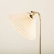 Danish brass floor lamp with Le Klint shade, 1970s