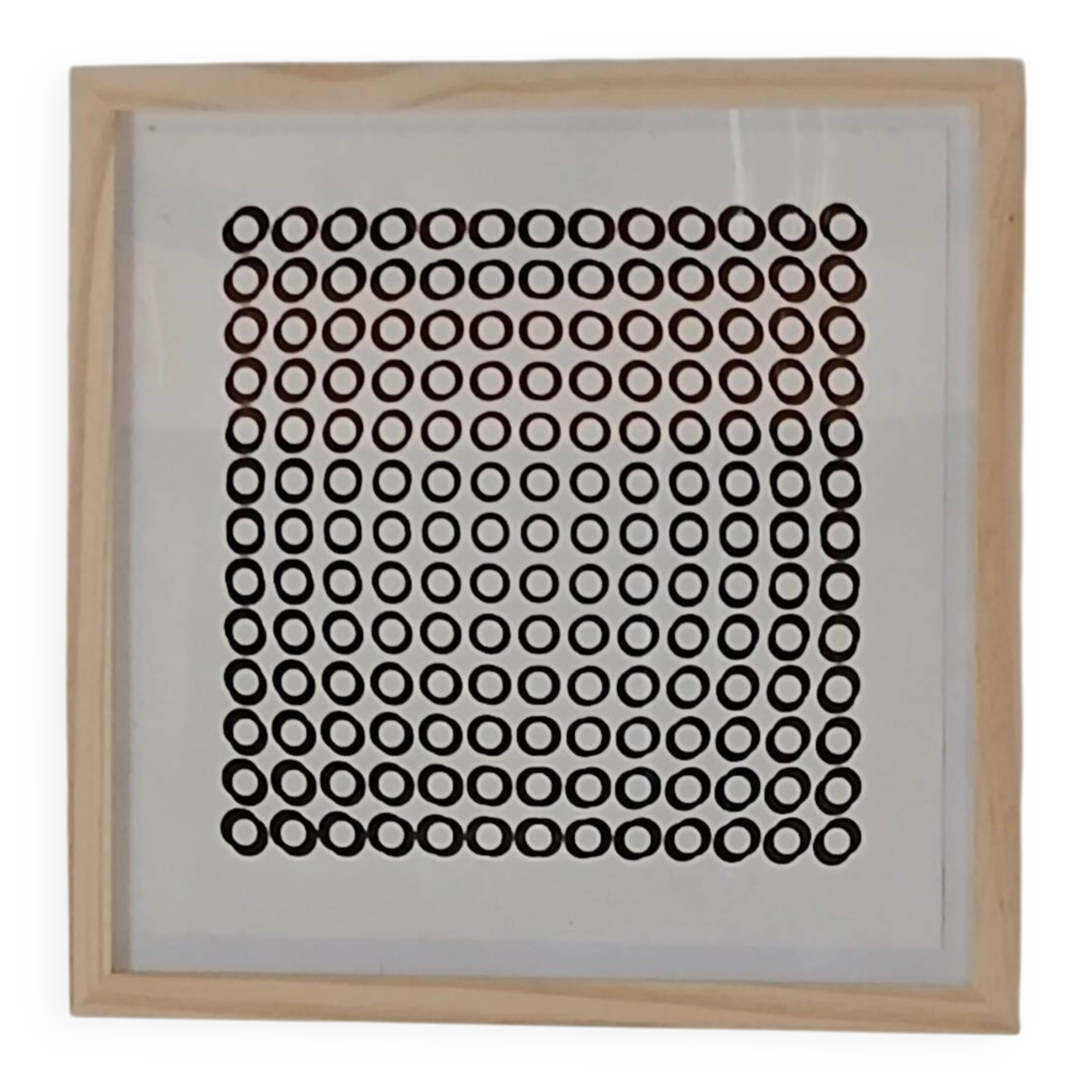 Superb Vasarely "Deep Kinetic" - Light Oak Frame - Ready to hang