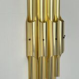 Vintage bent karlby "pan" wall lamp, brass, lyfa denmark 1960