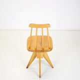 Midcentury wood revolving chair, czechoslovakia, 1970s