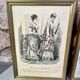 Pair of framed fashion engravings from the 19th century.