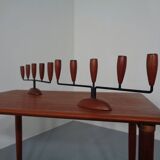 Danish Filigree Teak Candleholders, 1960s, Set of 2