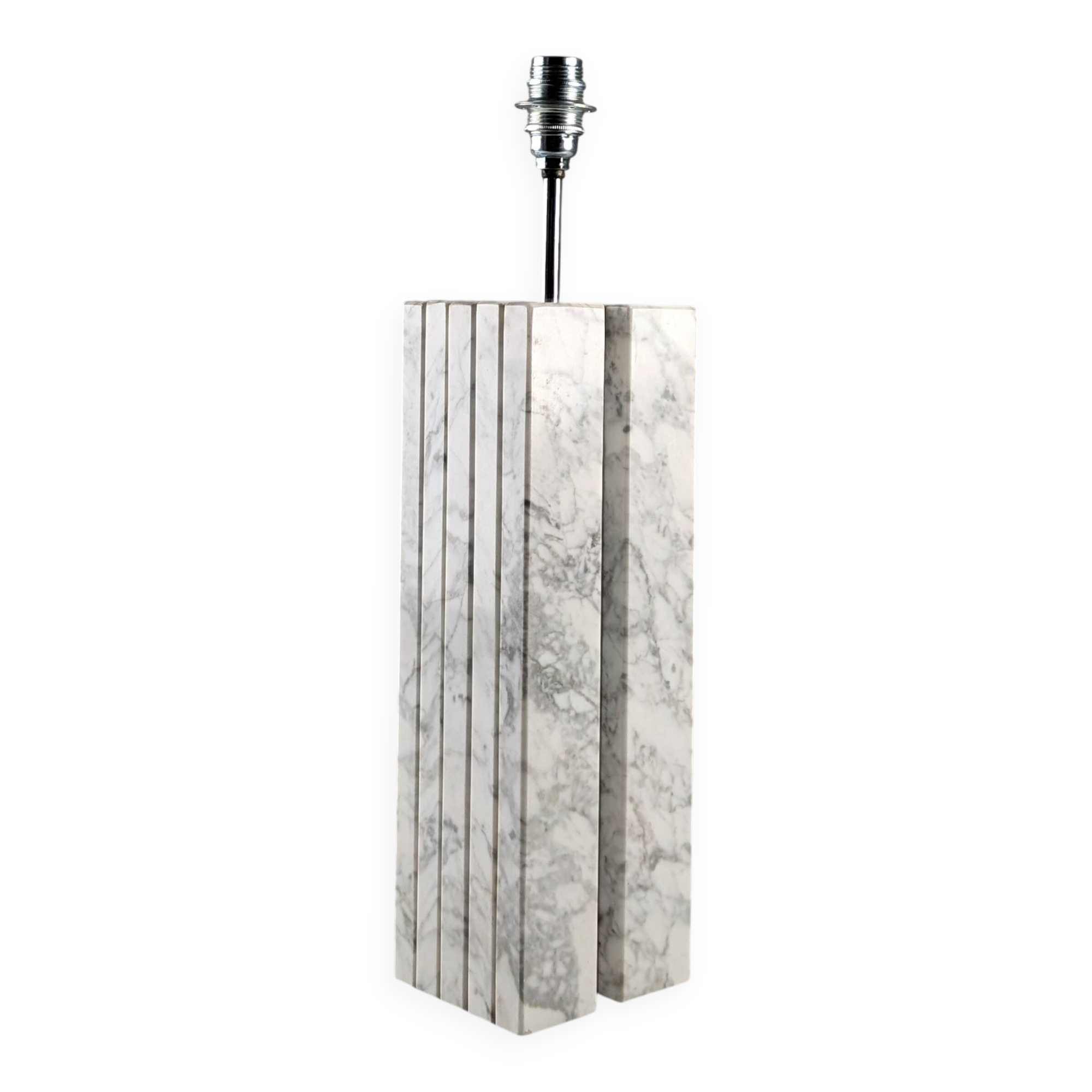 Carrara marble Art Deco lamp base 1940s