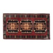 Red Vintage Turkish Oushak Handmade Woven Runner Rug 95x195