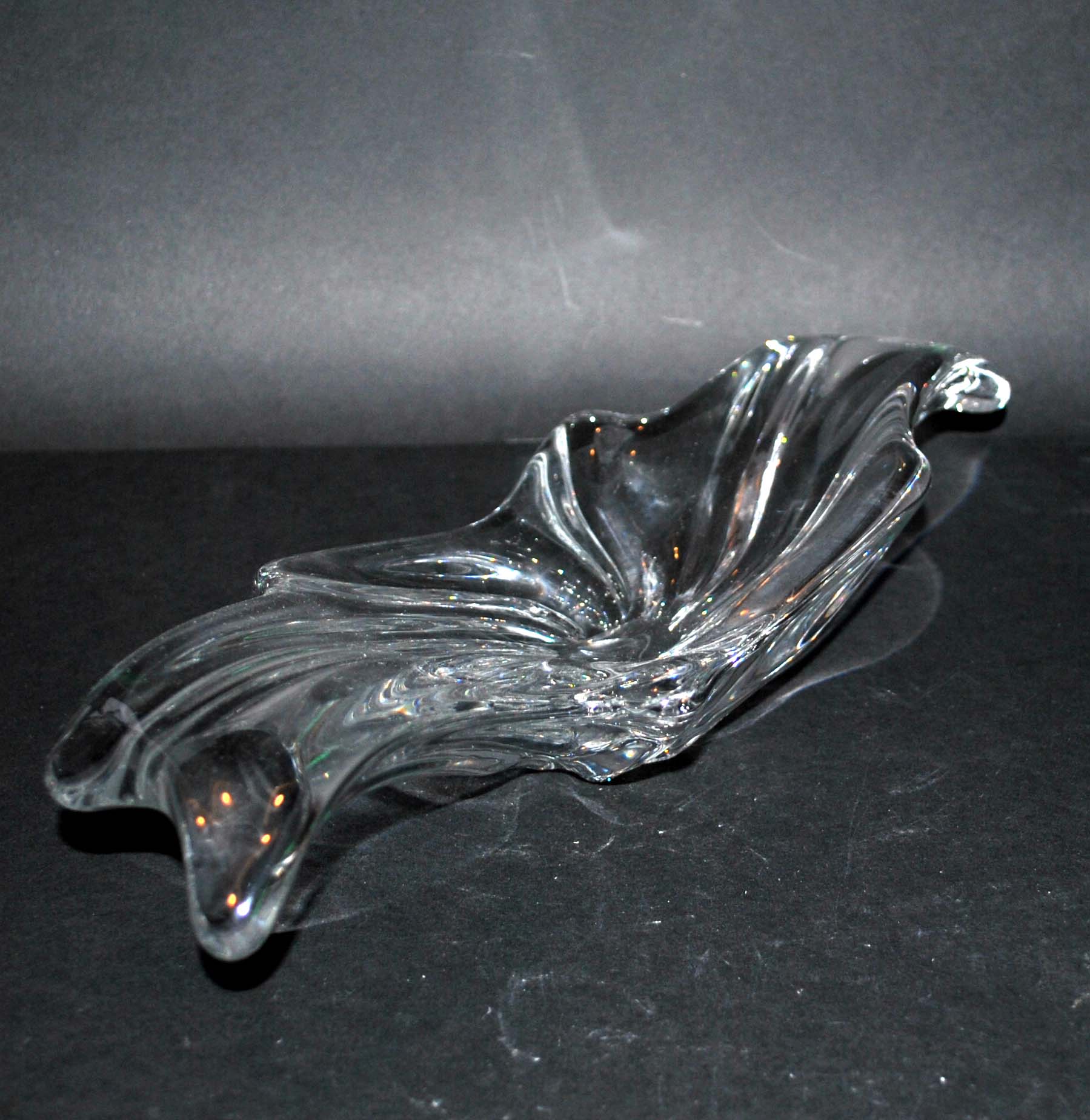 Modern splash pocket cup in baccarat crystal signed - flat design