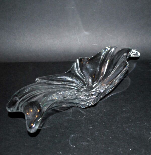 Vide-poche moderne splash en cristal de baccarat signé - plat design