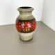 Vase de sol  multicolore en poterie fat lava fabriqué par Scheurich, années 1970