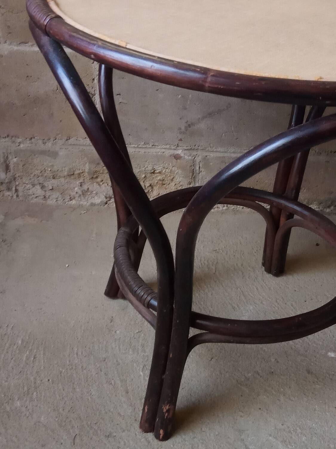 Rattan coffee table, 50s