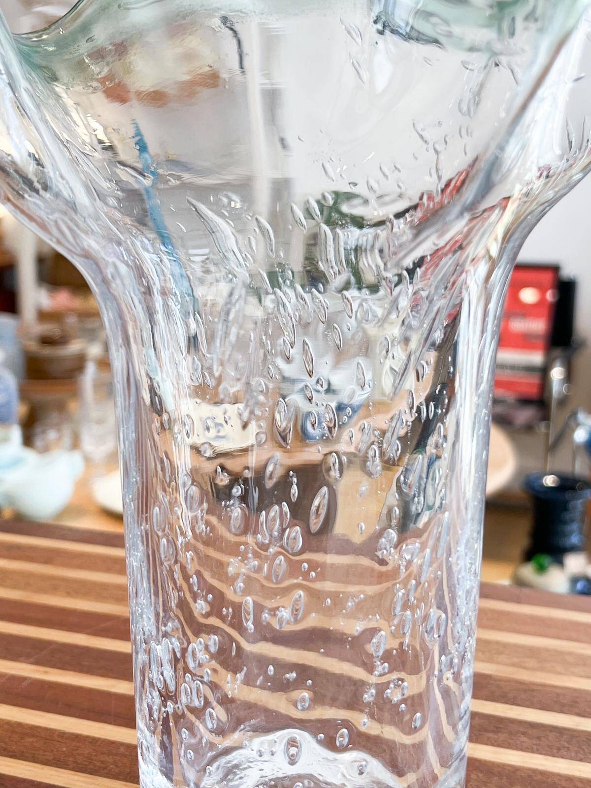 Draped blown glass vase