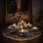 "Volcano" glass candlestick by Pertti Kallioinen for Meri Lasi, Finland